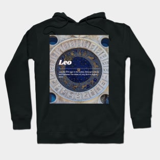 Leo Zodiac Roman Numeral Print Hoodie